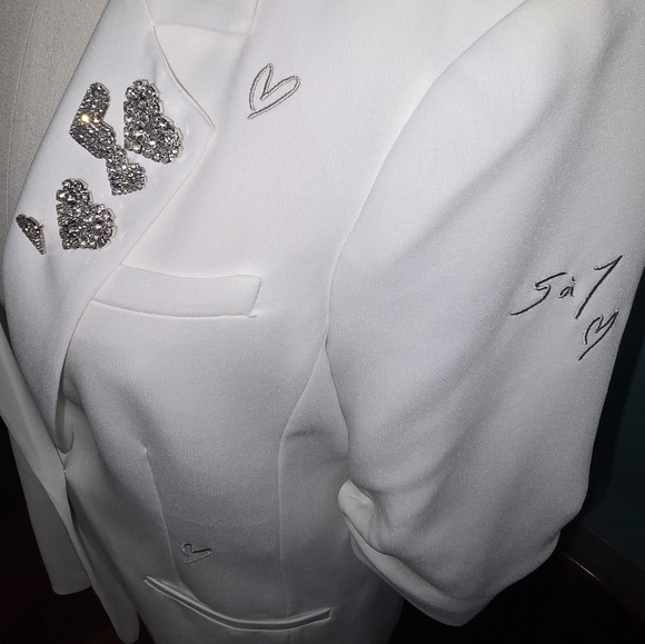 Cinq A Sept Khloe Xoxo Embellished Elbow Sleeve BlazerProduct Details Size 8 US - Picture 3 of 14